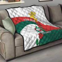 Personalized Bulgaria Unification Day Quilt Lion Rampant Red Rose