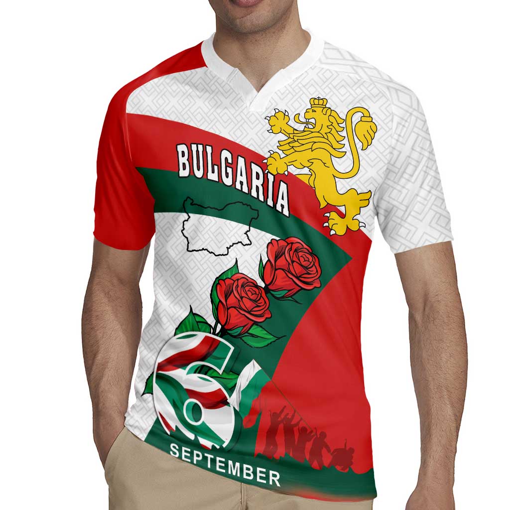 Personalized Bulgaria Unification Day Rugby Jersey Lion Rampant Red Rose