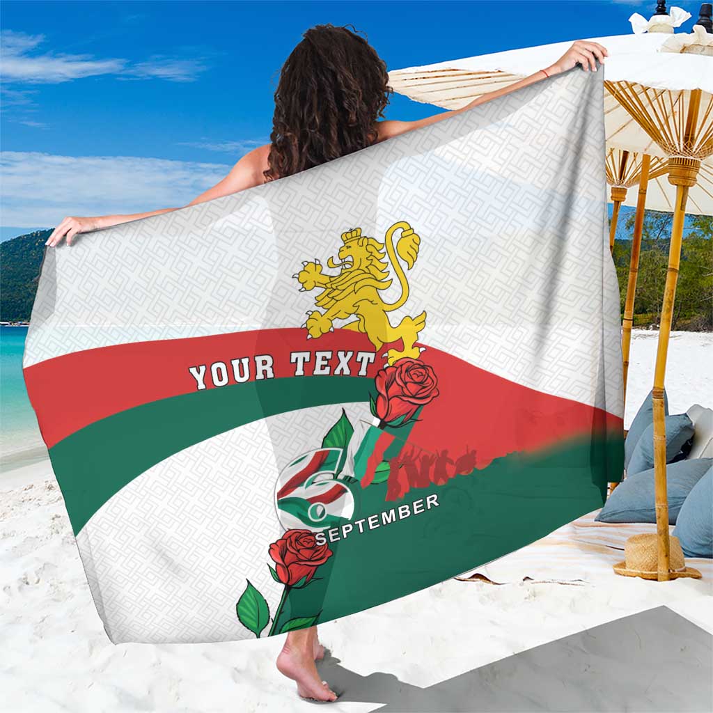 Personalized Bulgaria Unification Day Sarong Lion Rampant Red Rose