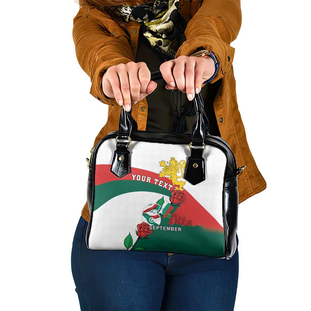 Personalized Bulgaria Unification Day Shoulder Handbag Lion Rampant Red Rose