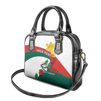 Personalized Bulgaria Unification Day Shoulder Handbag Lion Rampant Red Rose