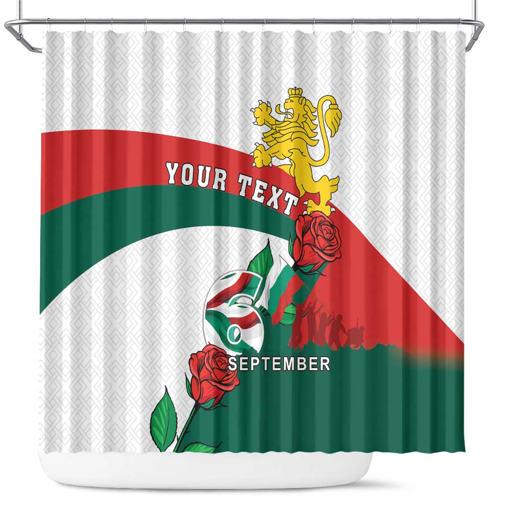 Personalized Bulgaria Unification Day Shower Curtain Lion Rampant Red Rose