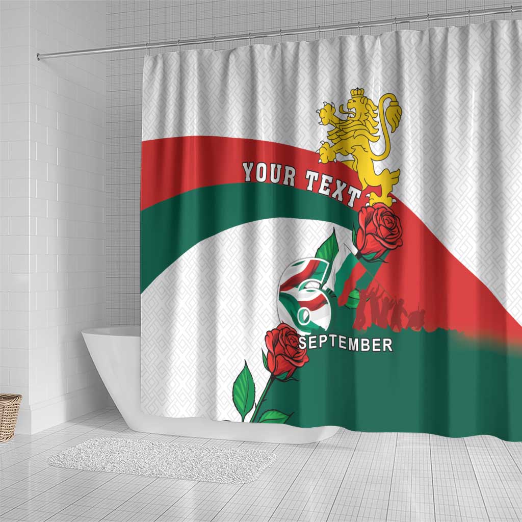 Personalized Bulgaria Unification Day Shower Curtain Lion Rampant Red Rose