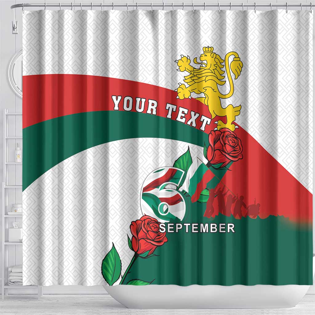 Personalized Bulgaria Unification Day Shower Curtain Lion Rampant Red Rose