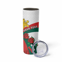 Personalized Bulgaria Unification Day Skinny Tumbler Lion Rampant Red Rose