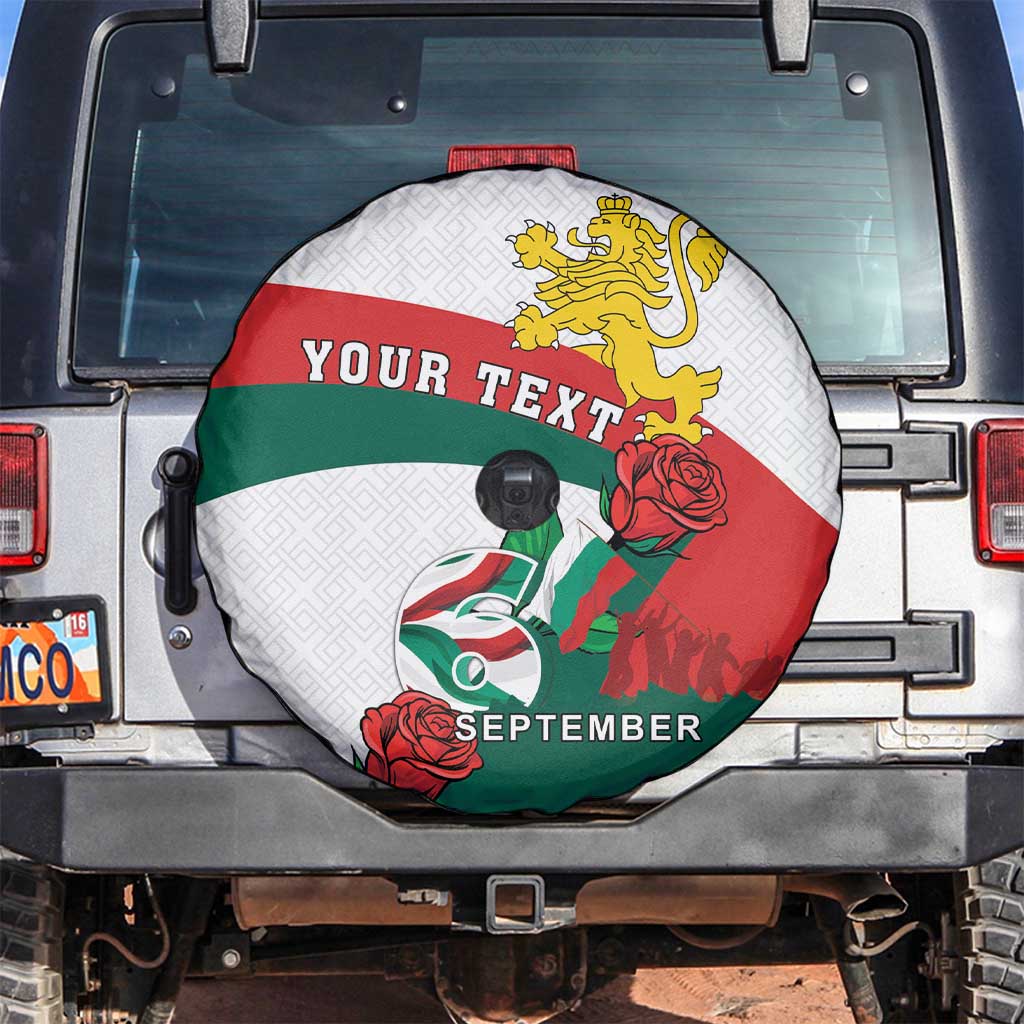 Personalized Bulgaria Unification Day Spare Tire Cover Lion Rampant Red Rose