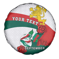 Personalized Bulgaria Unification Day Spare Tire Cover Lion Rampant Red Rose