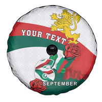 Personalized Bulgaria Unification Day Spare Tire Cover Lion Rampant Red Rose