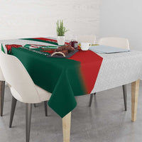 Personalized Bulgaria Unification Day Tablecloth Lion Rampant Red Rose