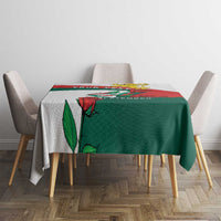 Personalized Bulgaria Unification Day Tablecloth Lion Rampant Red Rose