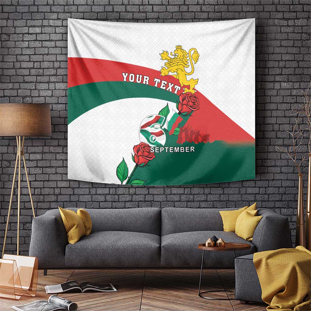 Personalized Bulgaria Unification Day Tapestry Lion Rampant Red Rose