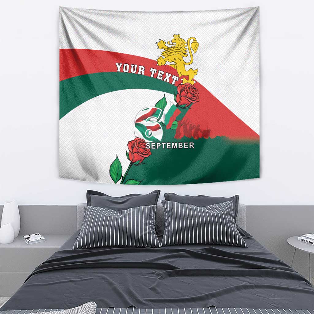 Personalized Bulgaria Unification Day Tapestry Lion Rampant Red Rose