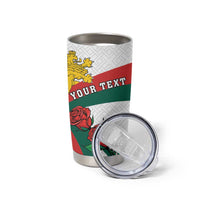 Personalized Bulgaria Unification Day Tumbler Cup Lion Rampant Red Rose