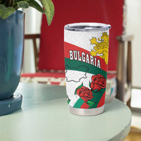 Personalized Bulgaria Unification Day Tumbler Cup Lion Rampant Red Rose