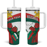 Personalized Bulgaria Unification Day Tumbler With Handle Lion Rampant Red Rose