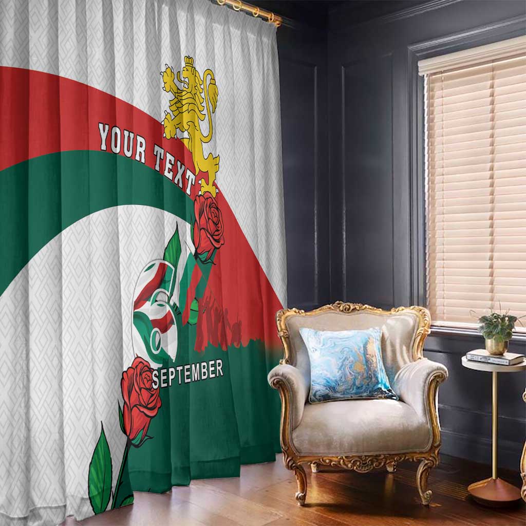 Personalized Bulgaria Unification Day Window Curtain Lion Rampant Red Rose