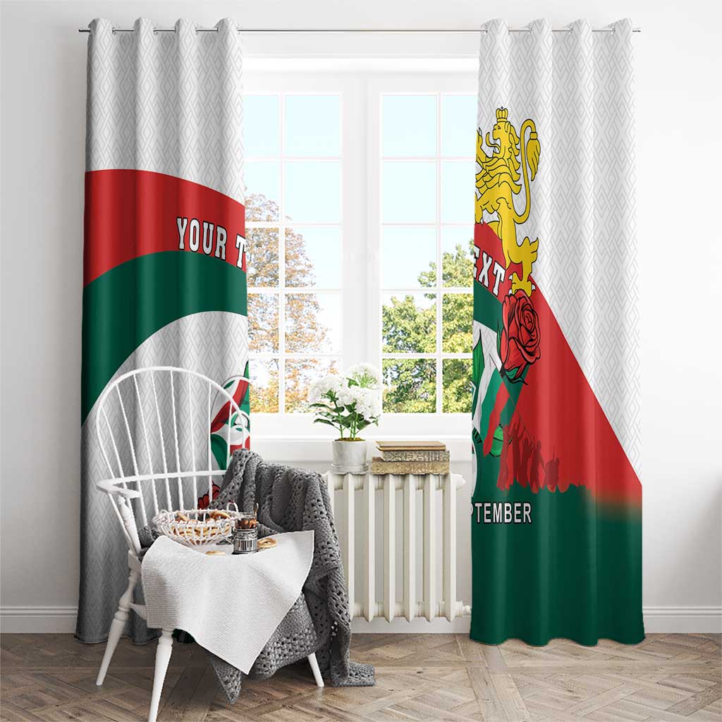 Personalized Bulgaria Unification Day Window Curtain Lion Rampant Red Rose