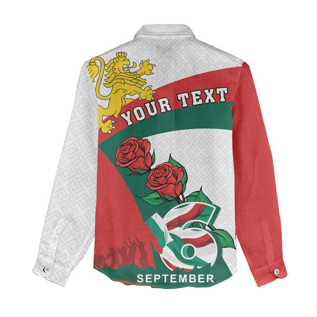 Personalized Bulgaria Unification Day Women Casual Shirt Lion Rampant Red Rose