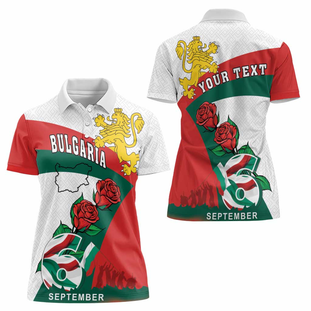 Personalized Bulgaria Unification Day Women Polo Shirt Lion Rampant Red Rose