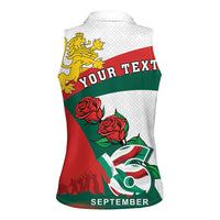 Personalized Bulgaria Unification Day Women Sleeveless Polo Shirt Lion Rampant Red Rose
