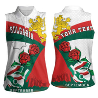 Personalized Bulgaria Unification Day Women Sleeveless Polo Shirt Lion Rampant Red Rose