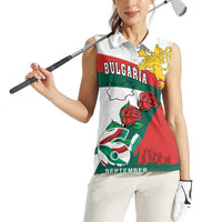 Personalized Bulgaria Unification Day Women Sleeveless Polo Shirt Lion Rampant Red Rose