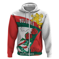 Personalized Bulgaria Unification Day Zip Hoodie Lion Rampant Red Rose
