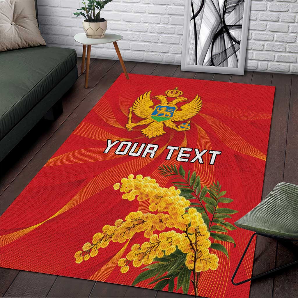 Personalized Montenegro Independence Day Area Rug Coat Of Arms With Mimoza