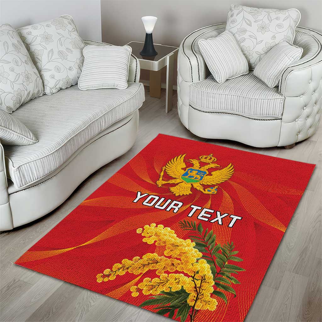Personalized Montenegro Independence Day Area Rug Coat Of Arms With Mimoza
