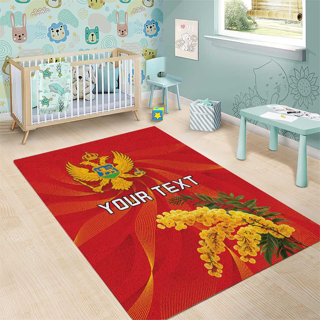 Personalized Montenegro Independence Day Area Rug Coat Of Arms With Mimoza