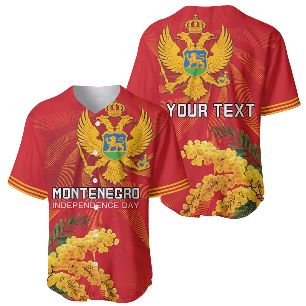 Personalized Montenegro Independence Day Baseball Jersey Coat Of Arms With Mimoza