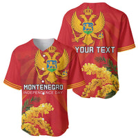 Personalized Montenegro Independence Day Baseball Jersey Coat Of Arms With Mimoza