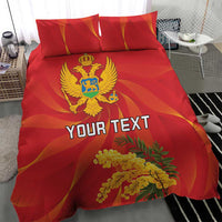 Personalized Montenegro Independence Day Bedding Set Coat Of Arms With Mimoza