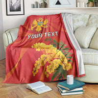 Personalized Montenegro Independence Day Blanket Coat Of Arms With Mimoza