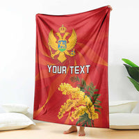 Personalized Montenegro Independence Day Blanket Coat Of Arms With Mimoza