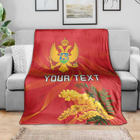 Personalized Montenegro Independence Day Blanket Coat Of Arms With Mimoza