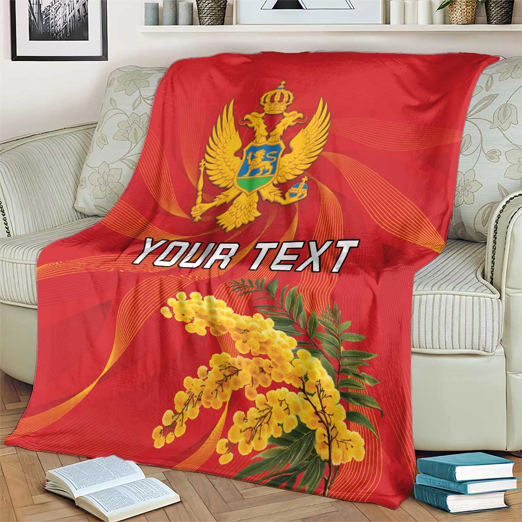 Personalized Montenegro Independence Day Blanket Coat Of Arms With Mimoza