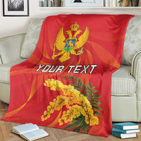Personalized Montenegro Independence Day Blanket Coat Of Arms With Mimoza