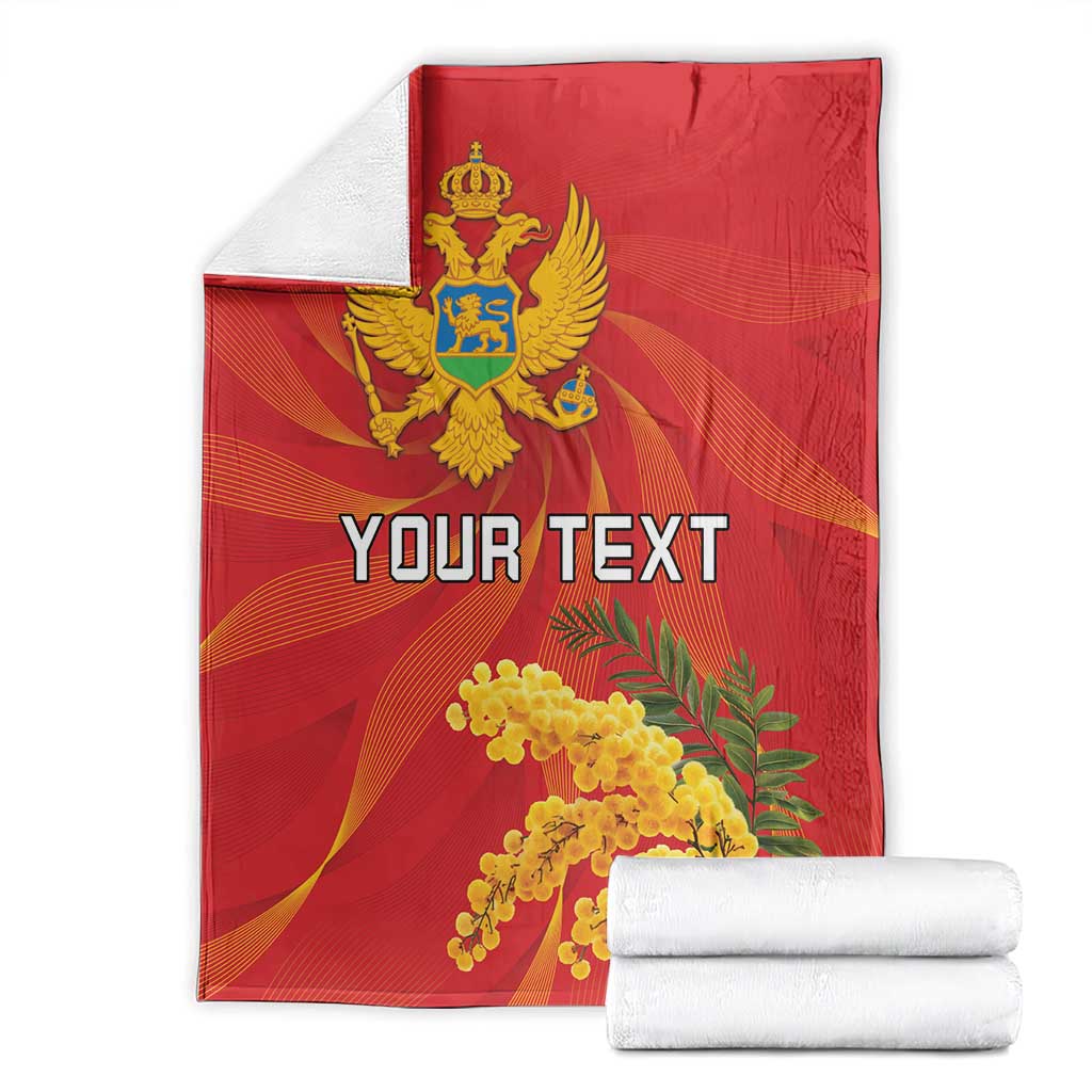 Personalized Montenegro Independence Day Blanket Coat Of Arms With Mimoza