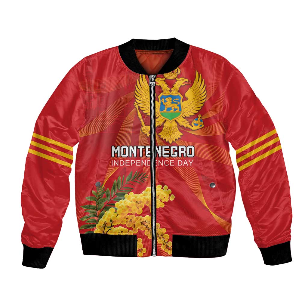 Personalized Montenegro Independence Day Bomber Jacket Coat Of Arms With Mimoza