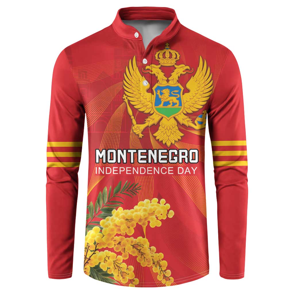 Personalized Montenegro Independence Day Button Sweatshirt Coat Of Arms With Mimoza