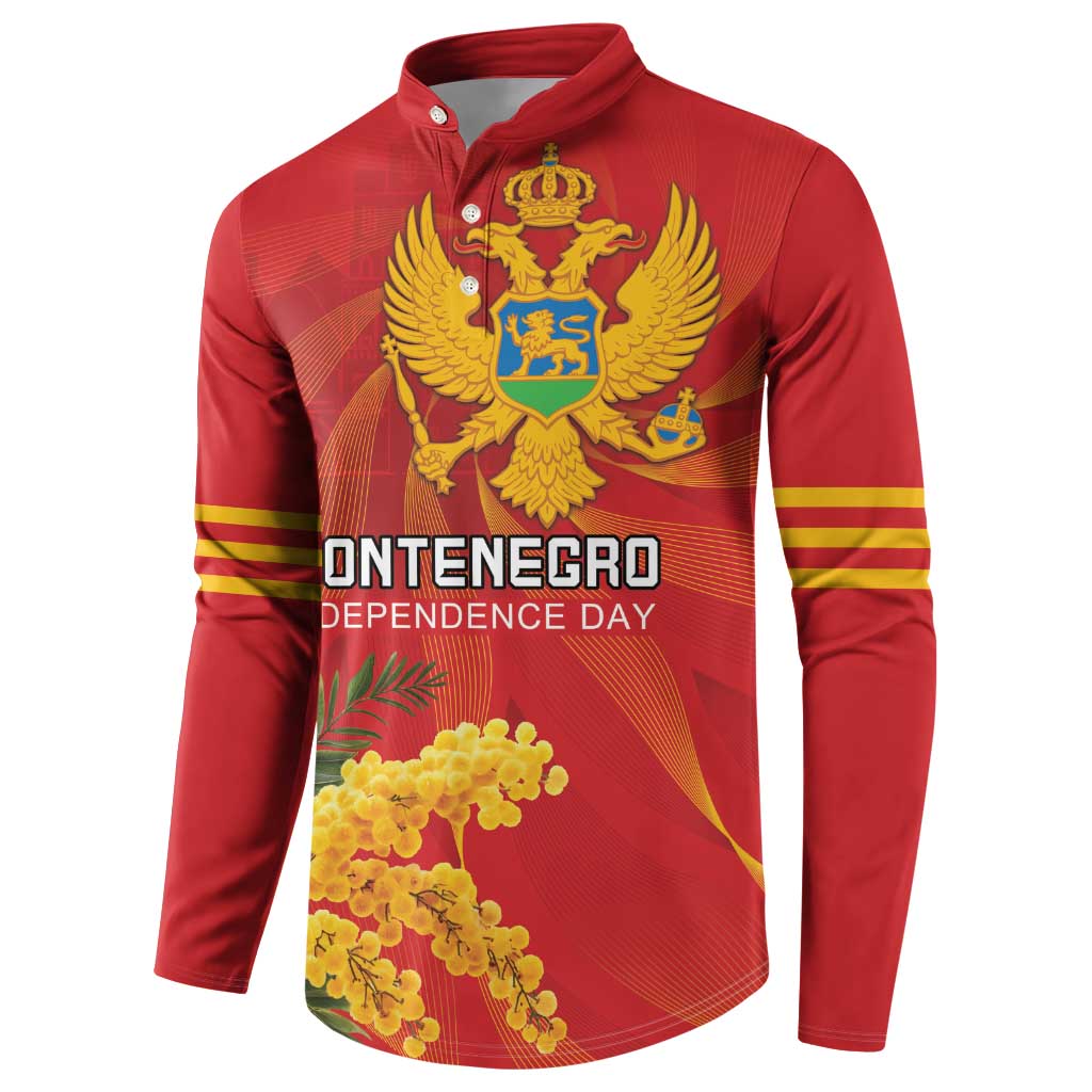 Personalized Montenegro Independence Day Button Sweatshirt Coat Of Arms With Mimoza