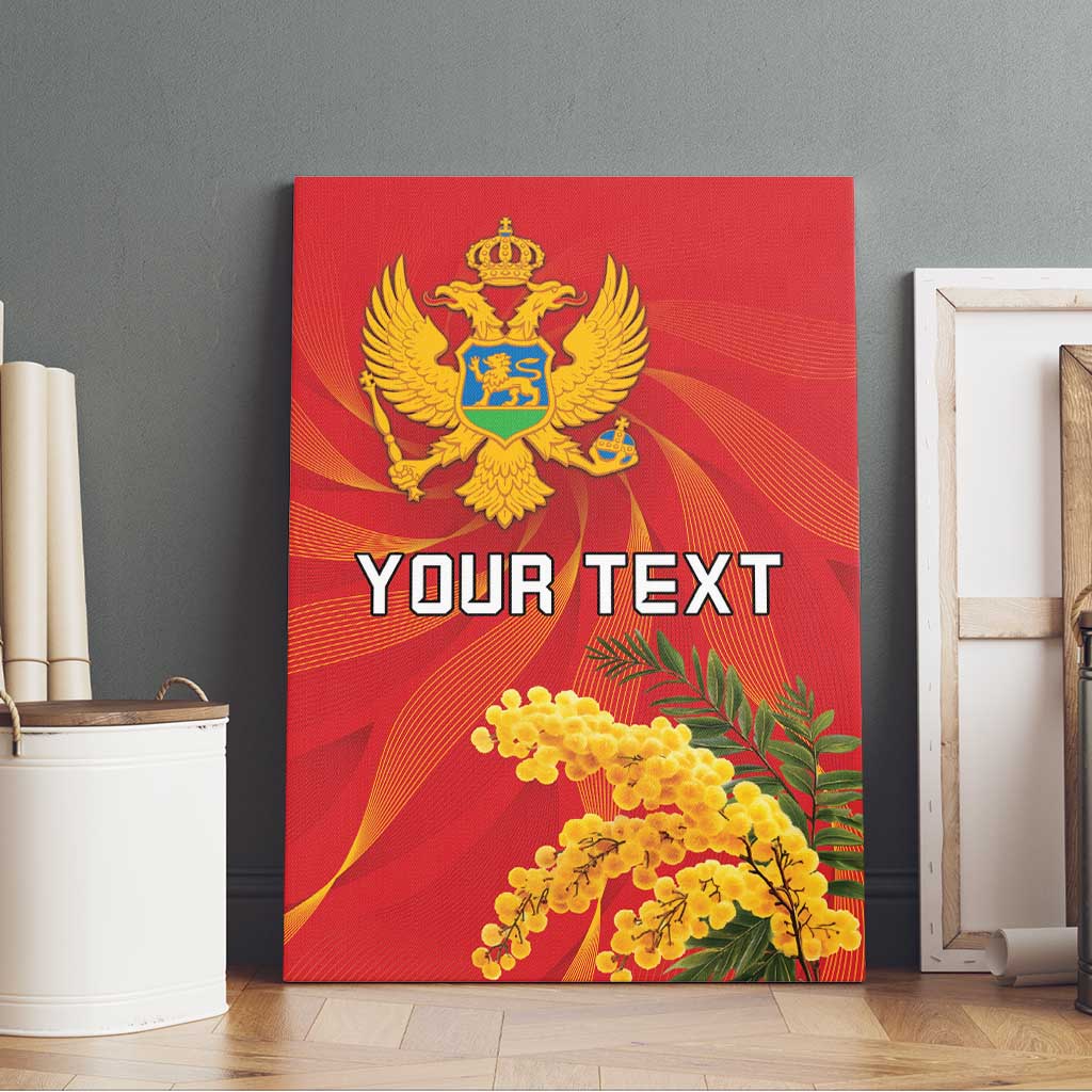 Personalized Montenegro Independence Day Canvas Wall Art Coat Of Arms With Mimoza