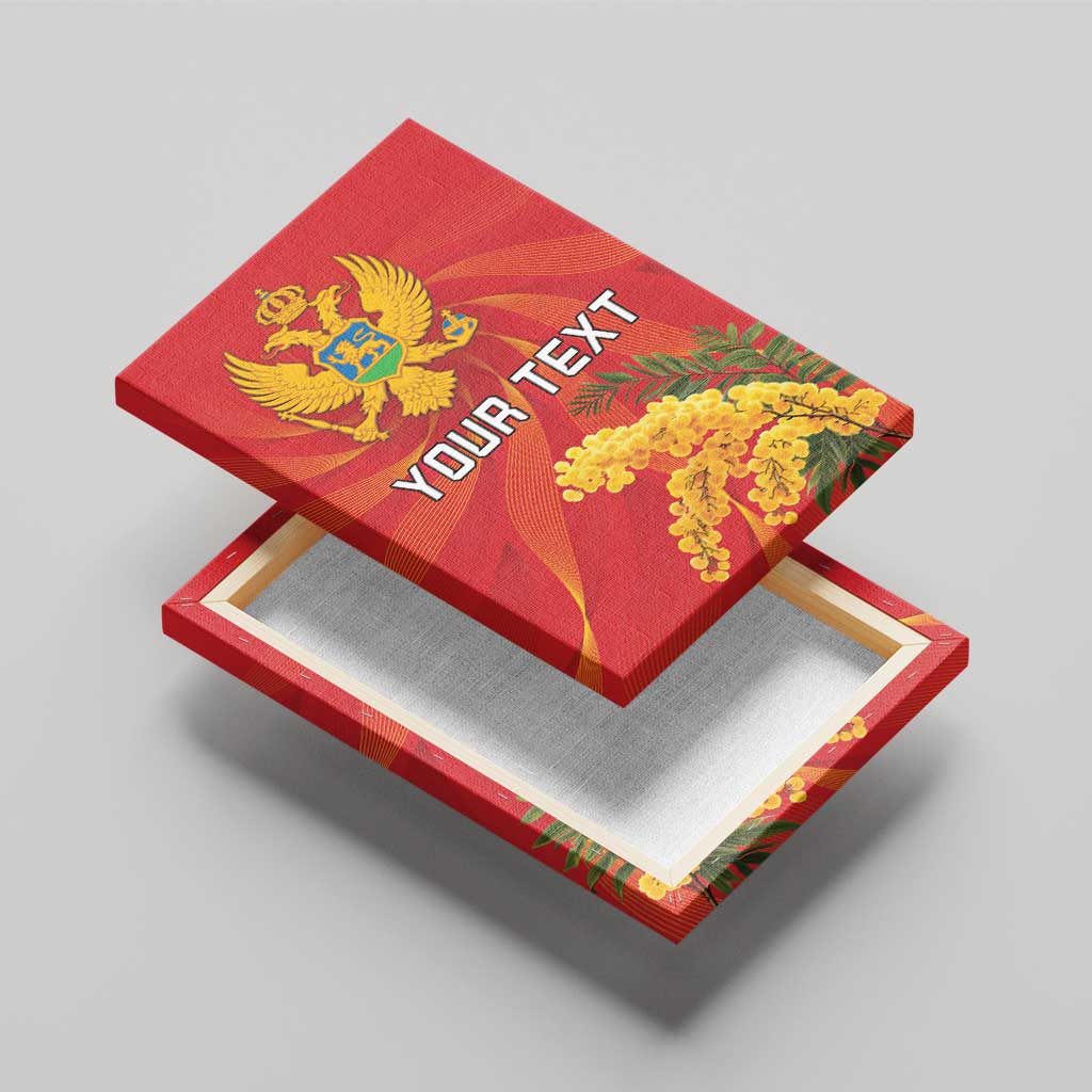 Personalized Montenegro Independence Day Canvas Wall Art Coat Of Arms With Mimoza