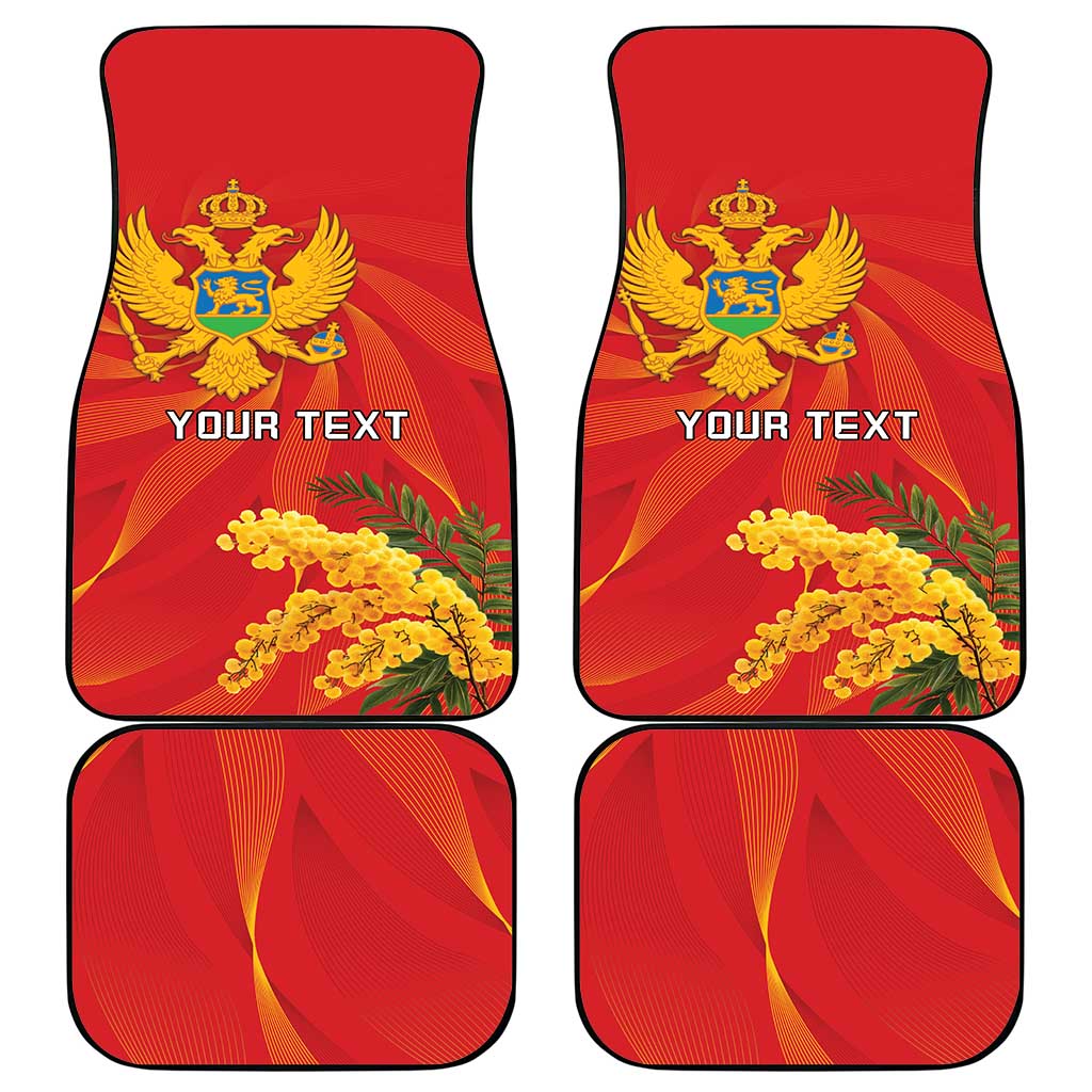 Personalized Montenegro Independence Day Car Mats Coat Of Arms With Mimoza