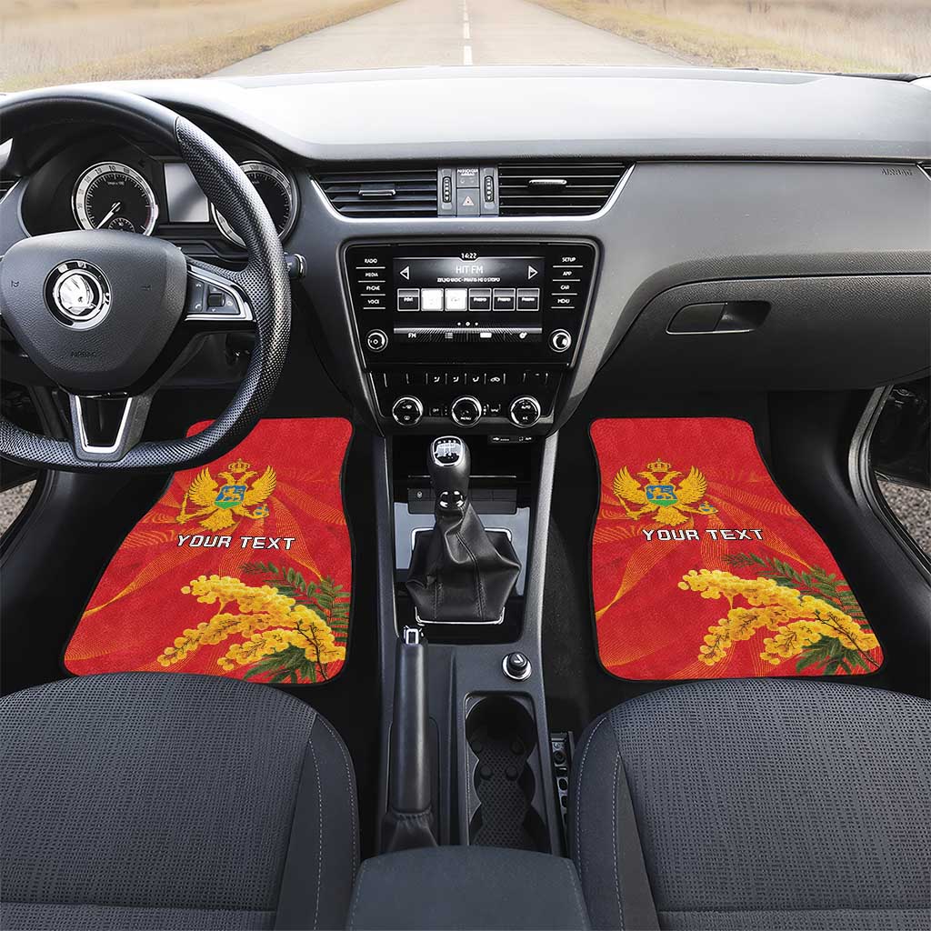 Personalized Montenegro Independence Day Car Mats Coat Of Arms With Mimoza