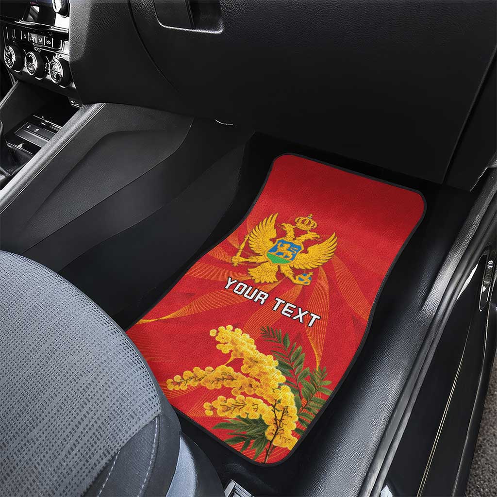 Personalized Montenegro Independence Day Car Mats Coat Of Arms With Mimoza