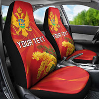 Personalized Montenegro Independence Day Car Seat Cover Coat Of Arms With Mimoza