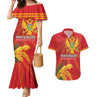 Personalized Montenegro Independence Day Couples Matching Mermaid Dress and Hawaiian Shirt Coat Of Arms With Mimoza