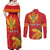 Personalized Montenegro Independence Day Couples Matching Off Shoulder Maxi Dress and Long Sleeve Button Shirt Coat Of Arms With Mimoza